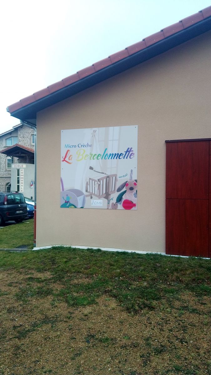 Panneau Enseigne en alucobon pour bercelonnette