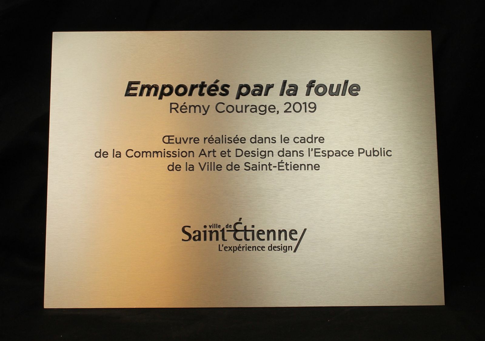 Plaque aluminium brossé commémorative mairie de Saint-Etienne