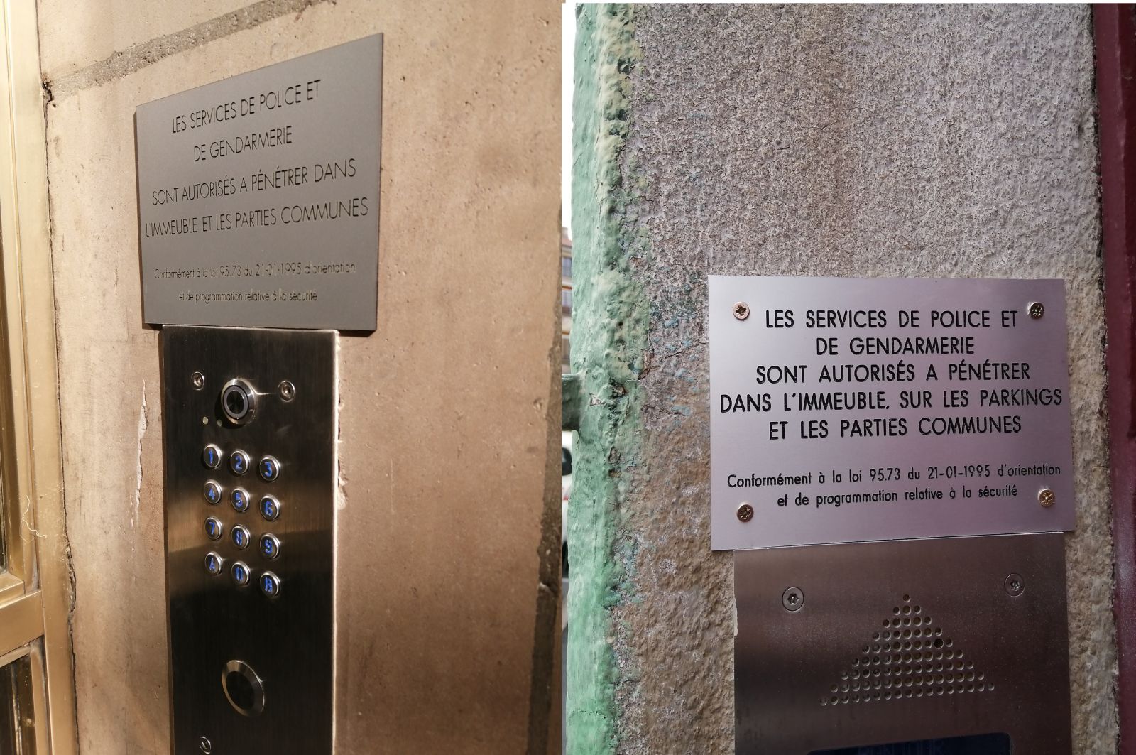 Divers types de plaques de copropriété pour autorisation d’accès