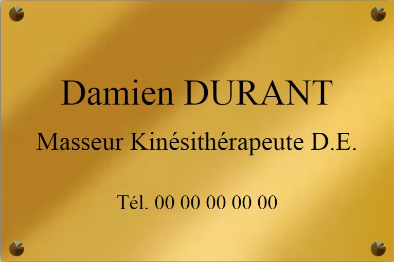 plaque de ostéopathe plaque configurateur