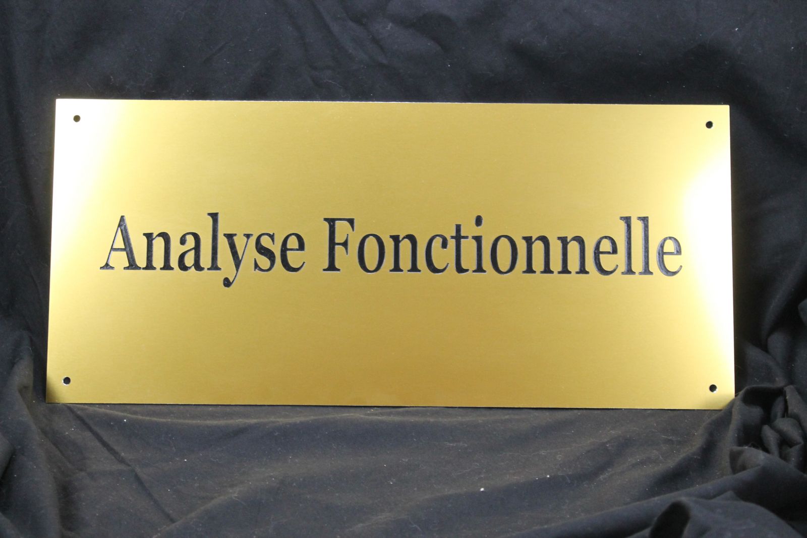 plaque professionnelle en aluminium doré pour imse