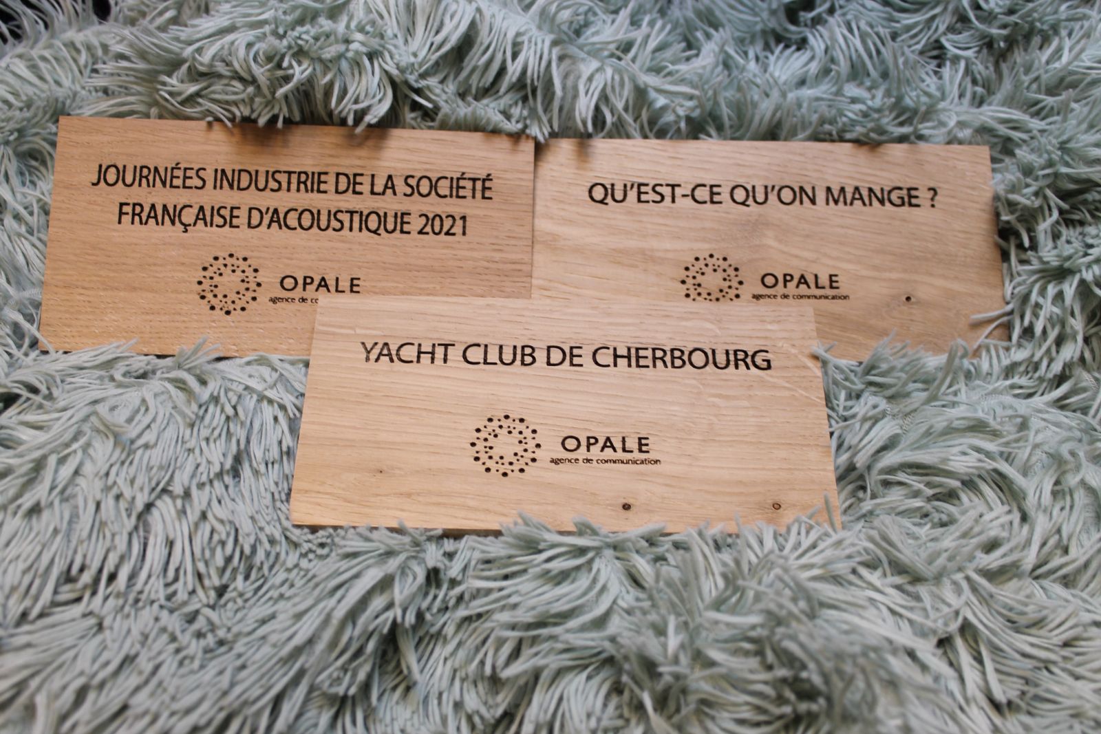 plaques professionnelles en bois avec gravure pour opale