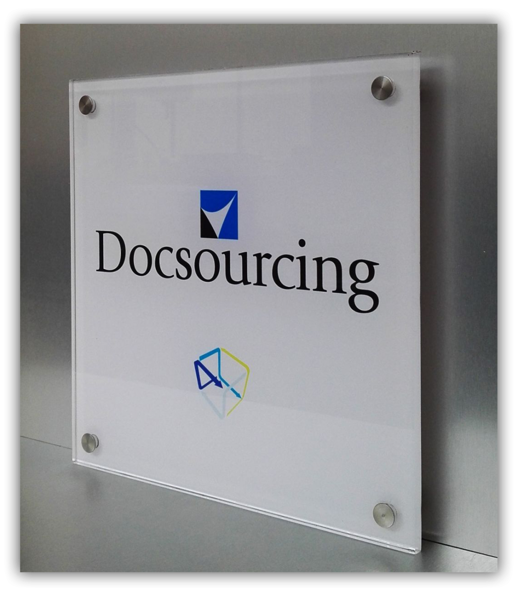 Plaque plexiglass avec  impression numerique face arriere
