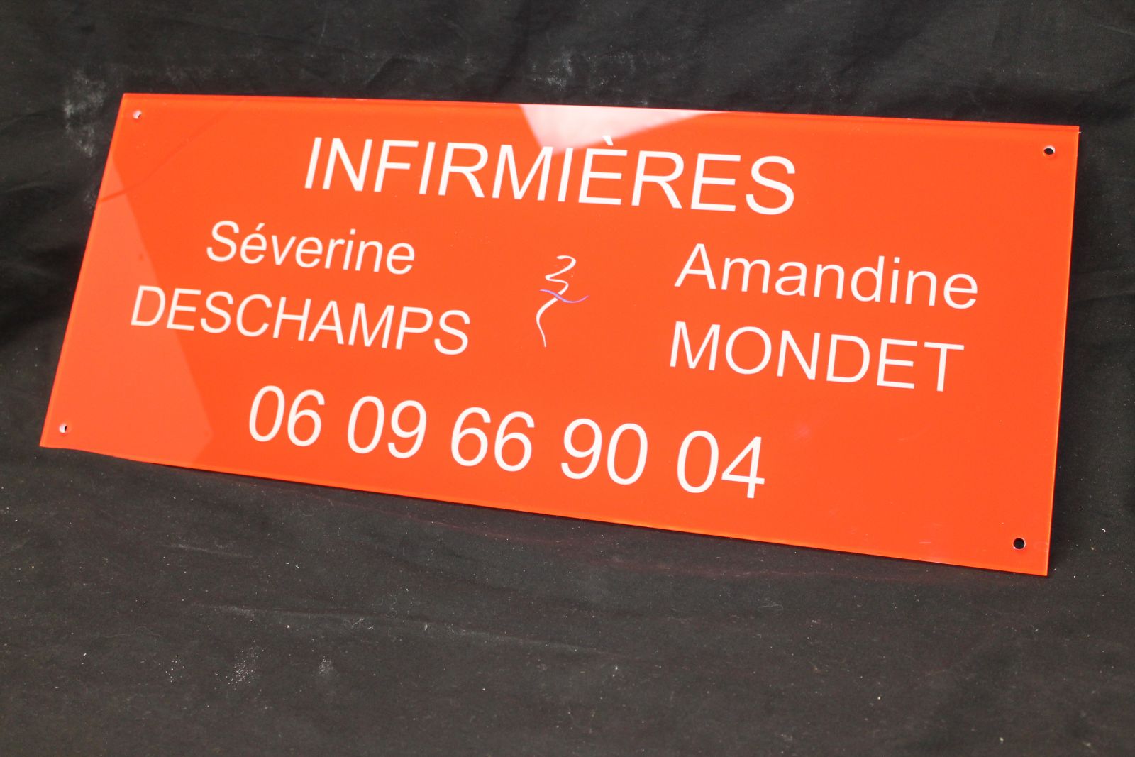 Plaque professionnelle en plexiglass pour infirmières 
