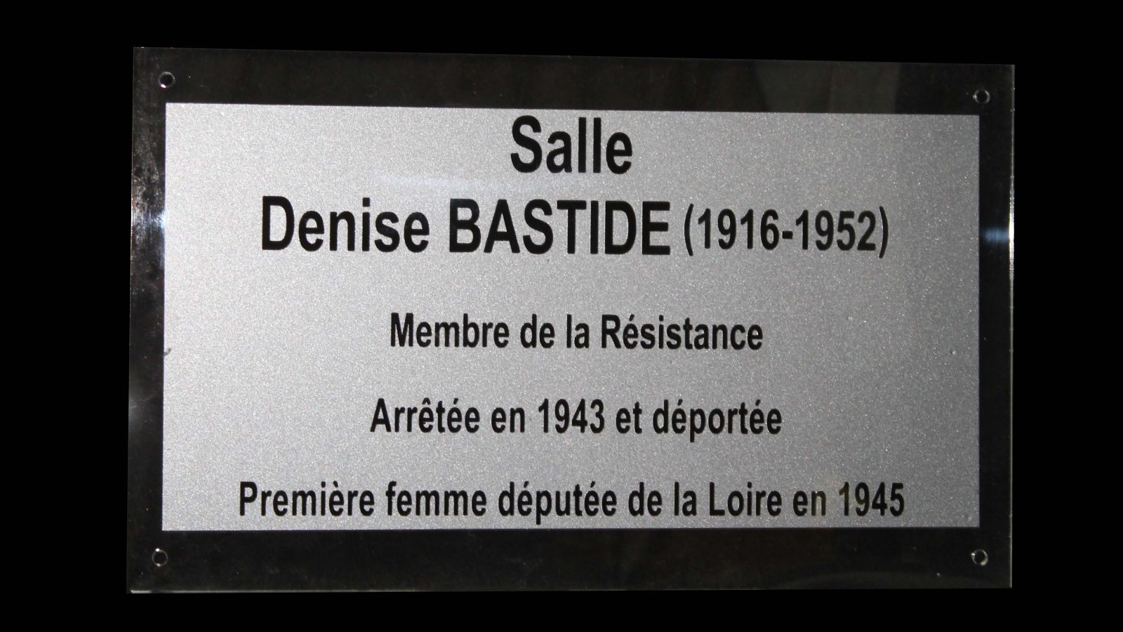 plaque professionnelle en plexiglas avec vinyle dépolie pour la présidence département de la Loire