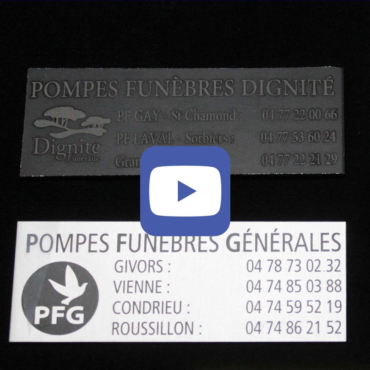 plaquettes  en alucobon avec gravure laser-fibre